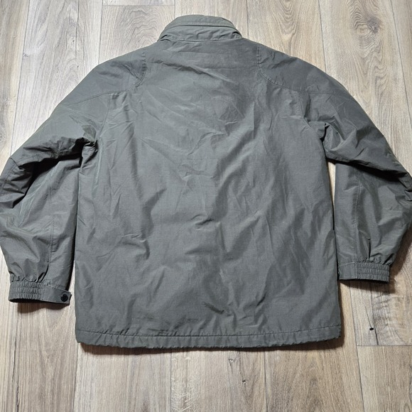 Vintage Polo Ralph Lauren Jacket Fleece Lined Stowaway Hood Medium Green - Picture 13 of 15